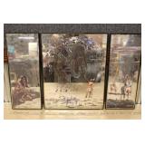 3PC. NATIVE AMERICAN MIRRORED ARTWORK
