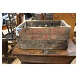 KOEHLER ERIE BREWING CRATE W/ BEER BOTTLES