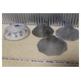 (4) ANTIQUE GLASS LAMP SHADES