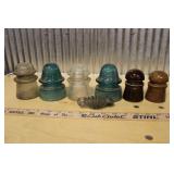 FLAT OF GLASS & STONEWARE INSULATORS