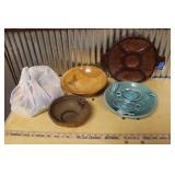POTTERY & WOODEN BOWLS