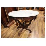 ANTIQUE VICTORIAN MARBLE TOP PARLOR TABLE