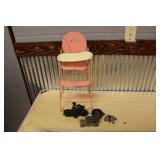 CAST IRON COLLECTIBLES & METAL DOLL CHAIR