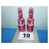 PAIR BOHEMIAN STYLE DECANTERS -#8 ON BOTTOM PAIR BOHEMIAN STYLE DECANTERS -#8 ON BOTTOM