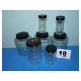 7 APOTHECARY CANNISTERS-VARIOUS AGE-SOME LABLES 7 APOTHECARY CANNISTERS-VARIOUS AGE-SOME LABLES