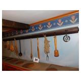 6FT LONG KITCHEN UTENSIL DISPLAY WITH ITEMS