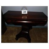 MAHOGANY DROP LEAF GAME TABLE-NEEDS TLC