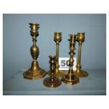 LOT OF BRASS CANDLESTICKS