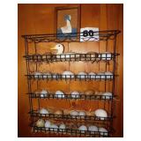 METAL RACK WITH EGGS ETC