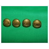 (4) 5/8IN PRR RAILROAD BUTTONS (4) 5/8IN PRR RAILROAD BUTTONS