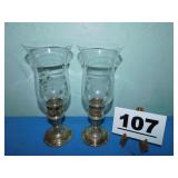 PAIR OF GORHAM STERLING WEIGHTED CANDLE LAMPS PAIR OF GORHAM STERLING WEIGHTED CANDLE LAMPS