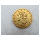 1838 $5 GOLD PIECE, LIBERTY HEAD