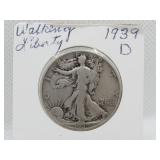 1939D WALKING LIBERTY HALF DOLLAR