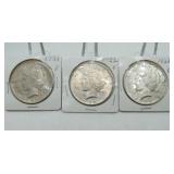 1921, 1922, 1923 PEACE SILVER  DOLLARS