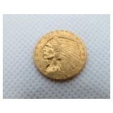 1913 $2 1/2 DOLLAR GOLD COIN, INDIAN HEAD