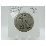 1918S WALKING LIBERTY HALF DOLLAR