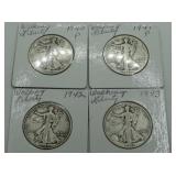 1940, 1941, 1942, 1943D WALKING LIBERTY HALF 1940, 1941, 1942, 1943D WALKING LIBERTY HALF