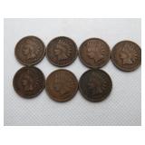 7 - INDIAN HEAD PENNIES, 1900 - 1907