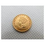 1856 $1 GOLD COIN, INDIAN PRINCESS HEAD