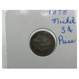 1873 NICKEL 3-CENT PIECE