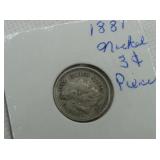 1881 NICKEL 3-CENT PIECE