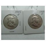 2 - 1963 BEN FRANKLIN HALF DOLLARS 2 - 1963 BEN FRANKLIN HALF DOLLARS
