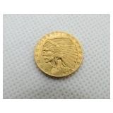 1929 $2 1/2 DOLLAR INDIAN HEAD, GOLD COIN