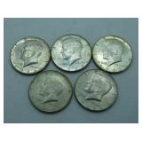 5 - KENNEDY HALF DOLLARS