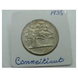 1935 CONNECTICUT TERCENTERARY COIN, HALF DOLLAR 1935 CONNECTICUT TERCENTERARY COIN, HALF DOLLAR