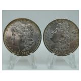 2 - 1885O MORGAN SILVER DOLLARS 2 - 1885O MORGAN SILVER DOLLARS