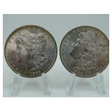 2 - 1885O MORGAN SILVER DOLLARS