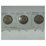 1937, 1940P, 1941D WALKING LIBERTY HALF DOLLARS 1937, 1940P, 1941D WALKING LIBERTY HALF DOLLARS