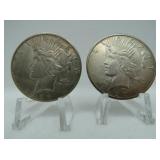 2 - 1927 PEACE SILVER DOLLARS 2 - 1927 PEACE SILVER DOLLARS