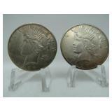 2 - 1927 PEACE SILVER DOLLARS