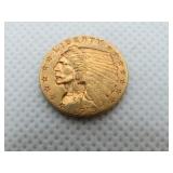 1915 $2 1/2 DOLLAR INDIAN HEAD GOLD COIN