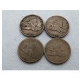 1857, 1857, 1858 + 1 MORE FLYING EAGLE CENTS 1857, 1857, 1858 + 1 MORE FLYING EAGLE CENTS