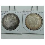 1896, 1898 MORGAN SILVER DOLLARS