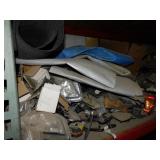 TWO SHELVES FULL OF PARTS INCL REDAITAOR TWO SHELVES FULL OF PARTS INCL REDAITAOR