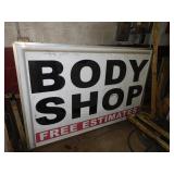 DOUBLE SIDED FLRSCNT BODY SHOP SIGN DOUBLE SIDED FLRSCNT BODY SHOP SIGN
