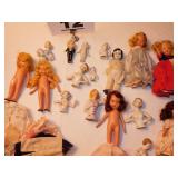 LOT OF DOLLS, PARTS & CLOTHES