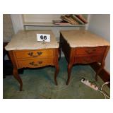 PAIR MARBLE TOP END STANDS