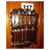 RACK OF COLLECTORS SPOONS RACK OF COLLECTORS SPOONS