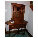 TWO PC TABLE W/CABINET