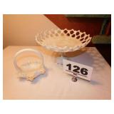 LOT OF MILK GLASS LOT OF MILK GLASS