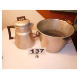ALUMINUM BUCKET & COFFEE POT ALUMINUM BUCKET & COFFEE POT