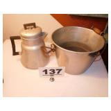 ALUMINUM BUCKET & COFFEE POT