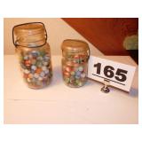 (2) JARS W/MARBLES (2) JARS W/MARBLES