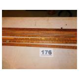 LOT OF ADVERTISING YARD STICKS LOT OF ADVERTISING YARD STICKS