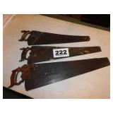 (3) OLD HAND SAWS (3) OLD HAND SAWS