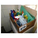 BOX LOT - CLEANERS & GARDEN ITEMS